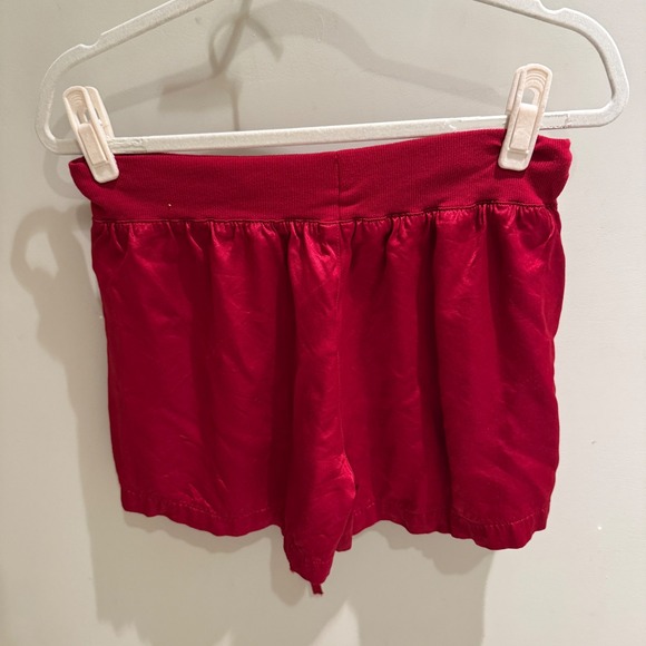 PJ Harlow 3 Piece Pajama Set Red Satin Camisole Shorts Ribbed Cardigan M - Picture 8 of 11